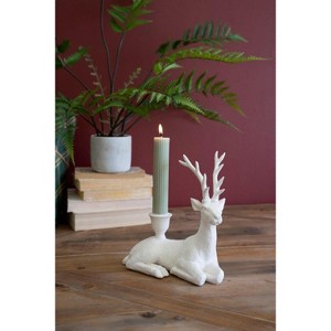 Kalalou Pair of Resin Deer Candle Holders – Festive Christmas Table Centerpiece (Min 2) - 1 of 3