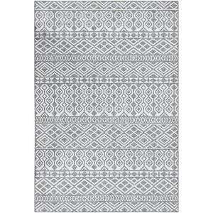 Vintage Geometric Striped Print Area Rug Runner Rug Washable Rug Stain Resistant Runner Rug with Non-Slip Backing Low Pile Floor Cover Taupe - 1 of 4