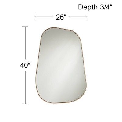Champagne Gold Rectangular Vanity Wall Mirror with Curved Corners