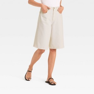 Women's High-Rise Long Denim Shorts - Universal Thread™ - 1 of 3