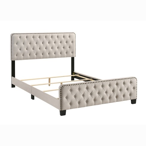 Button tufted deals upholstered bed