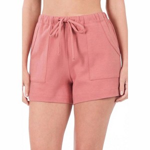 Women's Cotton Drawstring Shorts - ZENANA - 1 of 2