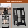 TopComfy Adjustable Height Toddler Standing Tower with Removable Anti Drop Safety Rail for Kitchen Bedroom Bathroom, Black, 37.8"*4.72"*21.65" - 3 of 4