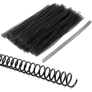 Juvale 100-Pack Black Spiral Binding Coils Combs, 12" Plastic Spines for 70 Sheets, 10mm, 4:1 Pitch - 1 of 4