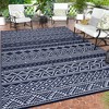 Outdoor Rug Waterproof Patio Rug Mat Geometric Rug Plastic Straw Outside Rug for RV Camping Picnic Reversible Rug - 3 of 4
