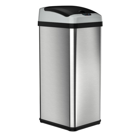 Trash Cans - 13 Gallon Extra-Wide Stainless Steel Automatic Sensor