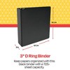 School Smart D Ring Binder, Polypropylene, 3 Inches, Black - 4 of 4