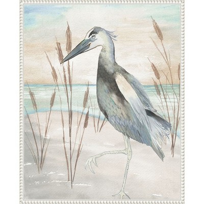 Amanti Art Heron by Beach Grass II by Elizabeth Medley Canvas Wall Art Print Framed 23 x 28-in.