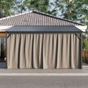 FUFU&GAGA Modern Wall Outdoor Patio Gazebo with Galvanized Steel Hardtop Aluminum Frame, Removable Curtains & Deep Gray Mosquito Netting - 4 of 4
