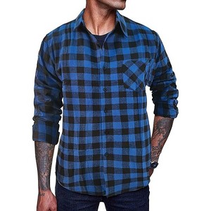 COOFANDY Men's Flannel Plaid Shirts Long Sleeve Casual Cotton Button Down Shirts S-XXL - 1 of 4