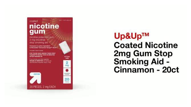 Coated Nicotine 2mg Gum Stop Smoking Aid - Cinnamon - up & up™, 2 of 10, play video