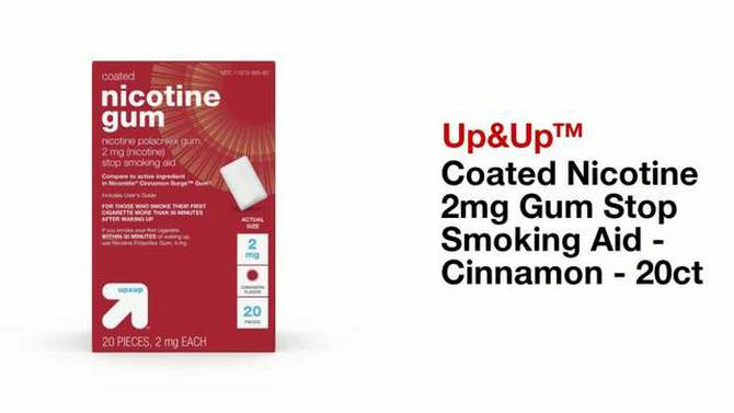 Coated Nicotine 2mg Gum Stop Smoking Aid - Cinnamon - up & up™, 2 of 8, play video