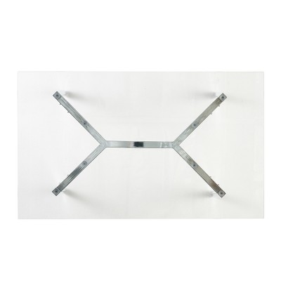 Verna Clear Tempered Glass Dining Table with Chrome Legs