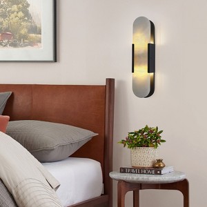 CityFurn 1-Light 20" Flush Mounted Wall Sconce with Alabaster Shade - 1 of 4