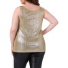Agnes Orinda Women's Plus Size Shiny Metallic Round Neck Sleeveless Party Tank Tops - 4 of 4