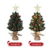 TackView Mini Christmas Tree with Top Star & Lights, Tabletop Artificial Christmas Tree with Red Berries & Pine Cones, for Holiday Decorations - 4 of 4