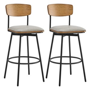 Spruce&Spring Swivel Barstool with Metal Legs Set - 1 of 4