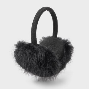 Girls' Faux Fur Earmuff - art class™ Black - 1 of 3