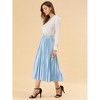 INSPIRE CHIC Women's Party Elastic Waist Metallic Shiny Accordion Pleated Midi Skirt - 4 of 4