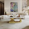 APRILSOUL 51.20"Modern Sintered Stone Tabletop Coffee Table with Stainless Steel Base - Elegant - 2 of 4