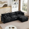 GDFStudio Victor Modern 102'' 3-Seater Chenille Upholstered Sectional Sofa with Ottoman and Pillows - 3 of 4
