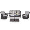 7 Piece Patio Furniture Set with Swivel Chairs, Rattan Wicker Outdoor Conversation Set with Patio Couch Swivel Chair Coffee Table End Table Ottoman - 3 of 4
