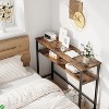 Entryway Storage Console Table with Adjustable Shelf - 39.3" Farmhouse Sofa Table in Black - 4 of 4