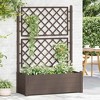 vidaXL Garden Planter Mocha Polypropylene Large Planters - 39.4" x 16.9" x 55.9" - Mocha - 3 of 4