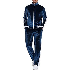 COOFANDY Mens Tracksuit 2 Piece Set Velour Sweatsuit Jogging Suits Full Zip Jacket Pants Outfits - 1 of 4