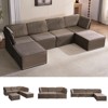 Mjkone Oversized Modular Sectional Sofa, U/L-Shaped Couch with Deep Seat, Ottoman, Convertible Modern Linen Sleeper Sofa Bed - 2 of 4