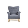 Velvet High Back Rocking Chair for Nursery with Padded Seat - 3 of 4