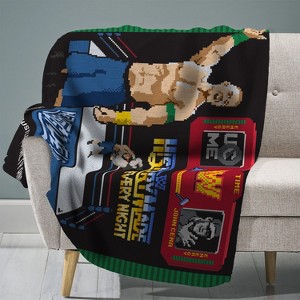 Sleep Squad WWE John Cena 60 x 80 Raschel Plush Blanket - Hustle Loyalty Respect - 1 of 4