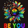 Adult Design By Humans Be You Sunflower Power Fist Pride Rainbow By Legato Tendo T-Shirt - 2 of 2