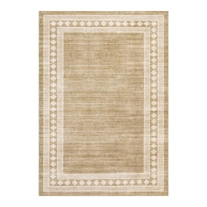 Modern Bordered Soft Carpet Mat Indoor Non Slip Machine Washable Area Rug - 1 of 4