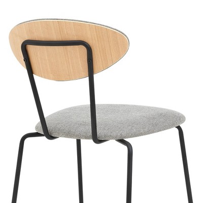 Neo Contemporary Gray Velvet Upholstered Side Chair with Metal Legs