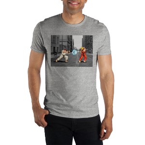 Ryu And Ken Street Fighter Men's Gray T-Shirt - 1 of 1