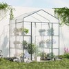 Costway Portable Mini Greenhouse with 3 Tiers 8 Shelves Roll-up Zippered Door for Plants - 2 of 4
