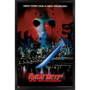 Trends International Friday The 13th Part VIII: Jason Takes Manhattan - One Sheet Framed Wall Poster Prints - 1 of 4