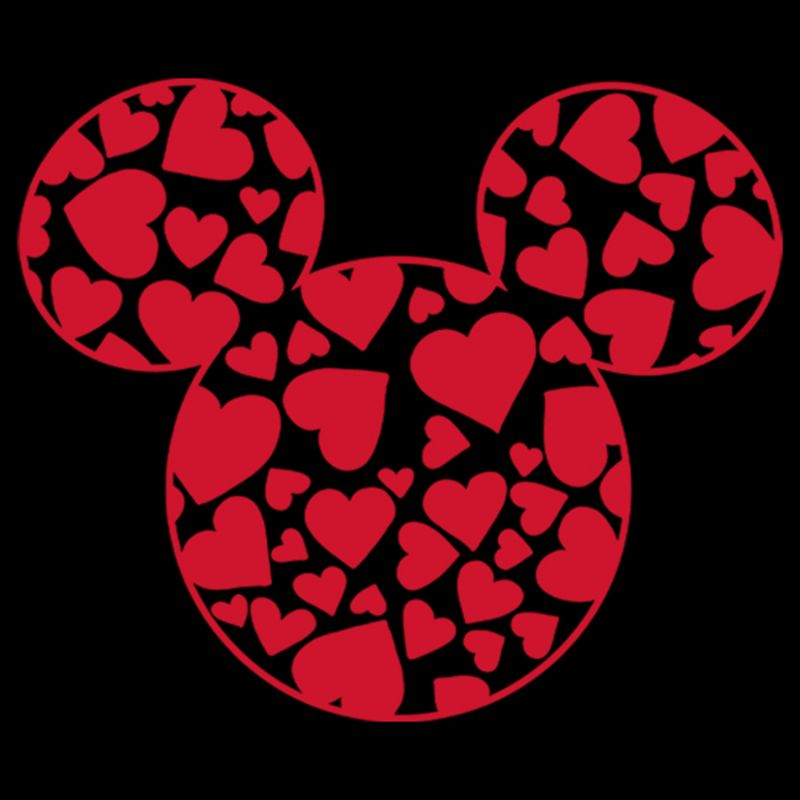 Boy's Disney Mickey Mouse Logo Filled With Hearts T-Shirt, 2 of 6