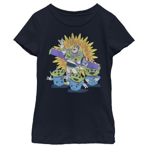 Girl's Toy Story Buzz Lightyear and Aliens T-Shirt - 1 of 4
