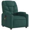 vidaXL Massage Recliner Chair Dark Green Fabric - 3 of 4