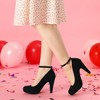 Perphy Women's Ankle Strap Round Toe Stiletto Heels Mary Jane Pumps - 2 of 4