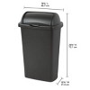 13 Gallon Roll Top Wastebasket, Large Trash Can with Easy Open Lift Lid for Kitchen, Black - 2 of 4