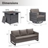 Buenhomino Patio Furniture with Fire Pit 4-Piece Wicker Outdoor Sectional Couch with Swivel Rocking Chairs, Propane Fire Pit Conversation Set - 4 of 4