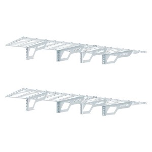 Atlas Shelving 2pk 2'x6' Wall Shelf Garage Storage Rack 800 lbs White - 1 of 4