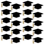 Big Dot of Happiness Gold Graduation Hat Decorations - DIY Large Party Essentials - 20 Count