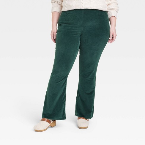 Women's Plus Size High-rise Corduroy Flare Pants - Knox Rose™ Green 30w :  Target