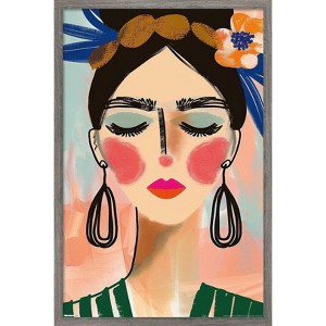 Trends International Reinders: Portraits - Spring Lady Framed Wall Poster Prints Barnwood Framed Version 14.725" x 22.375" - 1 of 4