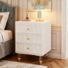 Gulches White Nightstands 3 Drawers Each, Gold Accents and Acrylic Legs, Sturdy Engineered Wood - 2 of 4