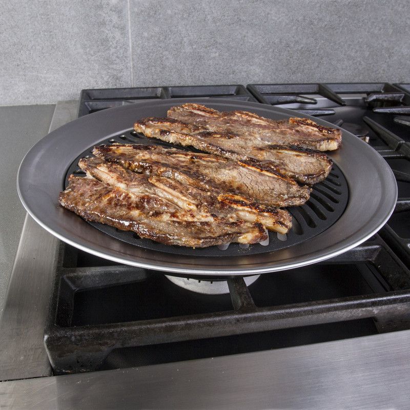 Kitchen + Home Stove Top Grill - Smokeless Nonstick Indoor Grill, 5 of 8